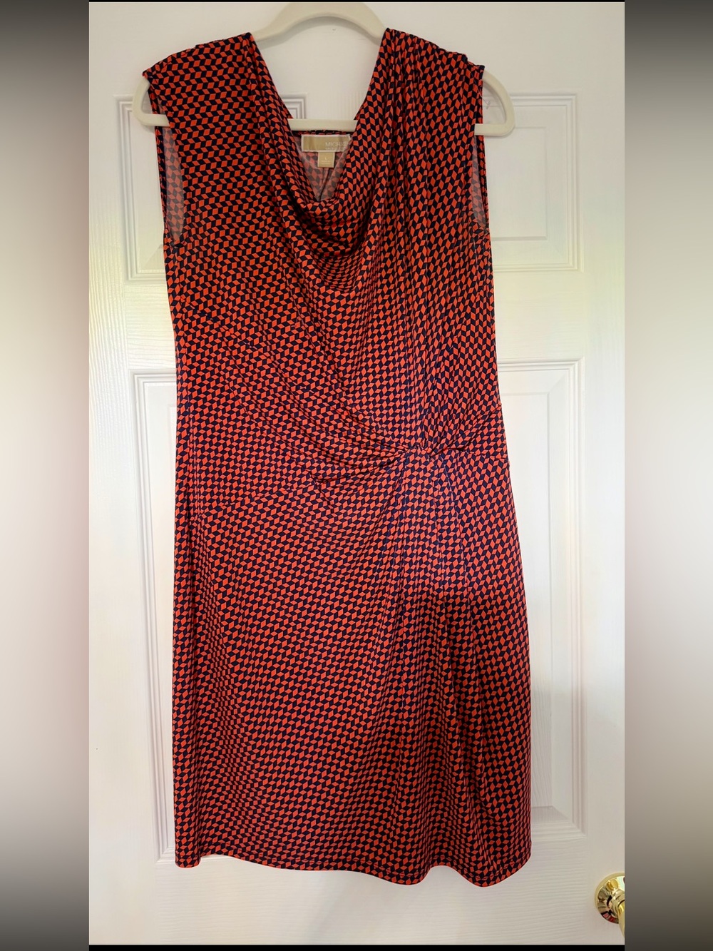 Michael Kors Orange/Navy Blue Check game day dress XL 🧡💙🍁🍂